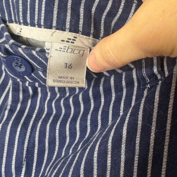 Blue and White Stripe BCG Shorts, Size 16 - Picture 3 of 10